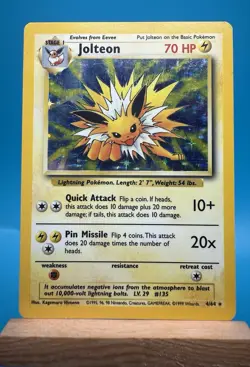 Jungle Holo Rare Unlimited Pokemon TCG Card Jolteon 4/64 No Symbol ERROR - Image 1
