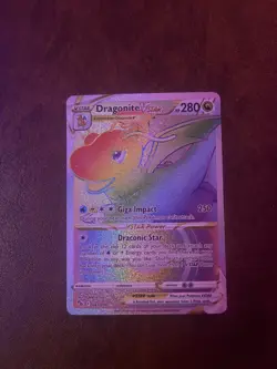 (MP+) Pokemon Dragonite VSTAR Rainbow Rare Card - Pokemon GO 81/78 - Image 1