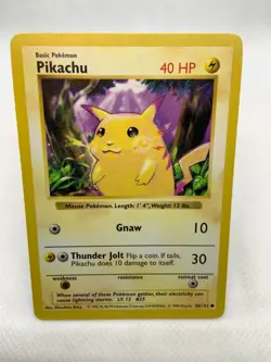 PIKACHU 58/102 SHADOWLESS Yellow Cheeks Base Set WOTC Pokemon Card 1999 LP+ - Image 4