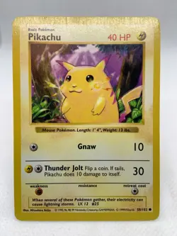 PIKACHU 58/102 SHADOWLESS Yellow Cheeks Base Set WOTC Pokemon Card 1999 LP+ - Image 5
