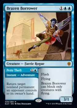 MTG English Brazen Borrower NM Normal Throne of Eldraine - Image 1