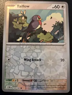 Taillow 156/182 Reverse Holo Common Scarlet & Violet Destined Rivals Pokemon TCG - Image 1
