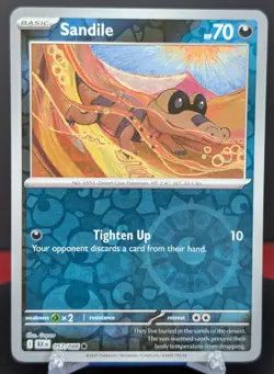 Pokemon Sandile 057/086 Reverse Holo Black Bolt English - Image 1