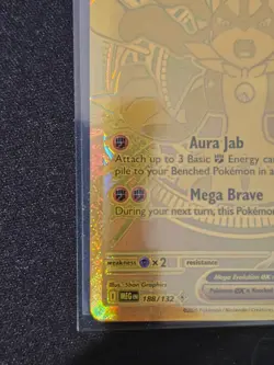 PERFECT CONDITION Mega Lucario ex 188/132 Me01: Mega Evolution Holo Pokemon MINT - Image 3
