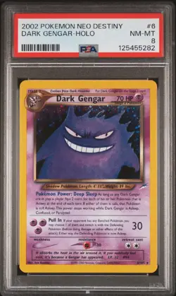 2002 Pokemon Neo Destiny Dark Gengar #6/108 PSA 8 - Image 1