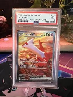 Latias ex Pokemon TCG PSA 9 Surging Sparks MINT 239/191 - Image 1