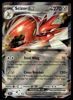 Pokemon TCG SV05: Temporal Forces #111/162 Scizor ex NM - Image 1
