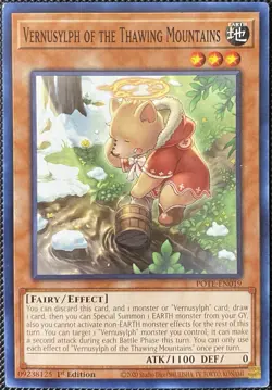 Vernusylph of the Thawing Mountains POTE-EN019 Power of the Elements 1st Yugioh - Image 1
