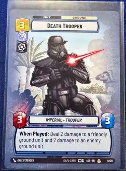 Star Wars Unlimited Spark Of Rebellion Weekly Play Death Trooper NON-Foil Card - Image 1