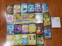 Jumbo Oversized POKEMON CARD LOT 34 Cards w/ Celebrations Binder - Image 1