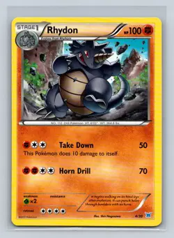 Rhydon (#4) #4/30 XY Trainer Kit: Latias & Latios Common - Pokemon Card D11 - Image 1