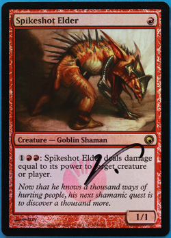 Spikeshot Elder FOIL Scars of Mirrodin NM Red Rare SIGNED CARD (505119) ABUGames - Image 1