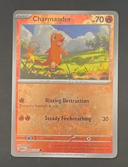 Pokemon Card Charmander 004/165 Reverse Cosmos Holo - Near Mint - Image 1