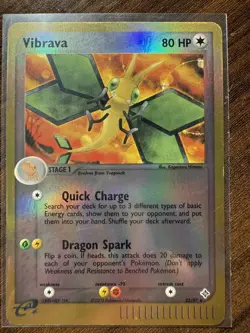 Vibrava Reverse Holo 22/97 Rare EX Dragon Pokemon Card 2003 - Image 1