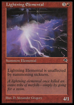 MTG: Lightning Elemental - Tempest - Magic Card - Image 1