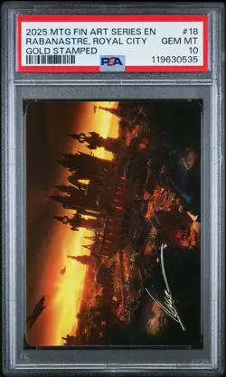 2025 MTG FINAL FANTASY ART SERIES GOLD STAMPED #18 RABANASTRE, ROYAL CITY PSA 10 - Image 1