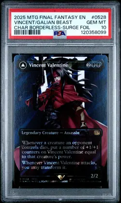 2025 MTG FINAL FANTASY SURGE FOIL #0528 GALIAN BEAST/VINCENT VALENTINE PSA 10 - Image 1