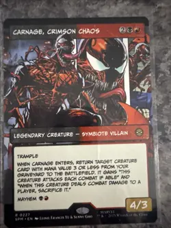 Carnage, Crimson Chaos - Borderless - Spider-Man - NM - MTG Magic - 227 - Image 1