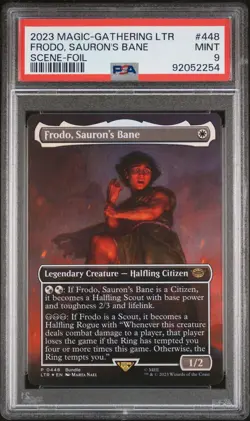 2023 MTG TALES OF MIDDLE-EARTH SCENE-FOIL #448 FRODO, SAURON'S BANE PSA 9 - Image 1