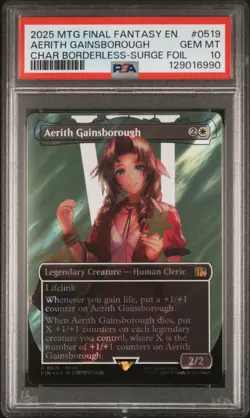 2025 MAGIC: THE GATHERING FINAL FANTASY SURGE #0519 AERITH GAINSBOROUGH PSA 10 - Image 1
