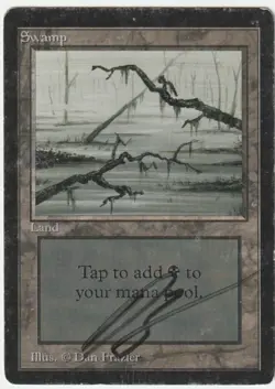 Beta MTG Swamp (C) Signed by Dan Frazier - Image 1