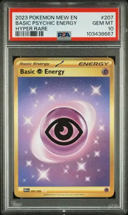 2023 POKEMON MEW EN-151 HYPER RARE #207 BASIC PSYCHIC ENERGY PSA 10 - Image 1