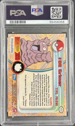 2000 Topps Pokemon Animation Series 2 - Grimer #88 Foil - PSA 9 MINT - Image 3