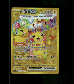 Custom Gold HOLO Pikachu EX Pikachu Card READ DESCRIPTION BELOW - Image 1
