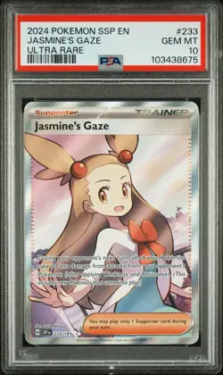 2024 POKEMON SSP EN-SURGING SPARKS ULTRA RARE #233 JASMINE'S GAZE PSA 10 - Image 1