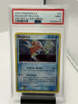 2004 Pokemon Magikarp Reverse Holo EX Fire Red & Leaf Green 67/112 PSA 9 MINT - Image 1