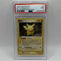 Pokemon 2005 EX Delta Species Ditto Pikachu Reverse Holo Stamp #63 PSA 9 - Image 1