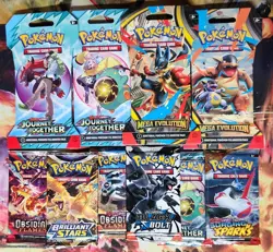 Sealed Pokemon TCG 10 Pack Lot MEGA EVOLUTIONS BRILLIANT STARS BLACK BOLT SPARKS - Image 2