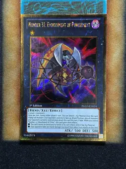 Yugioh Number 31: Embodiment Of Punishment PGLD-EN024 Gold Secret Rare 1st MP - Image 1