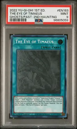 2022 YU-GI-OH! THE 2ND HAUNTING 1ST EDITION #EN183 THE EYE OF TIMAEUS PSA 9 - Image 1