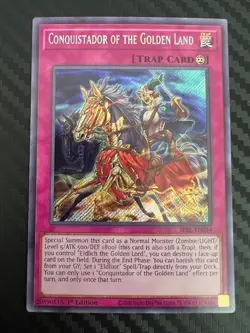 Yugioh Conquistador of the Golden Land SESL-EN034 1st Edition Secret Rare NM - Image 1