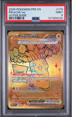 Pikachu EX Prismatic Evolutions Holo Hyper Rare Card 179/131 Mint PSA 9 - Image 2