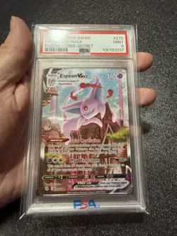 Espeon Vmax PSA 9 Fusion Strike Alt Art Pokemon Card 270/264 Full Art 2021 FA - Image 2
