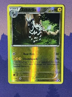 Zebstrika 43/114 Reverse Holo Rare Black & White Base Pokemon Card - Image 1