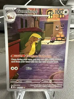 2025 Pokemon Mega Evolution Gumshoos Illustration Rare 153/132 IR Full Art Card - Image 1