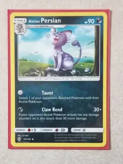 Alolan Persian 79/149 Pokemon Trading Card Game SM Base Set Regular - Image 1