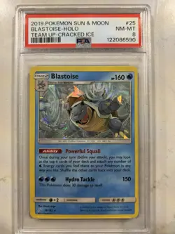 Pokemon Sun & Moon Team Up Blastoise Card 25/181 Cracked Ice Holo Rare - Image 1