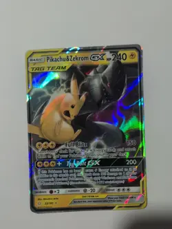 Pokemon Pikachu & Zekrom GX TCG Sun & Moon Team Up Holo Ultra Rare Card 33/181 - Image 1