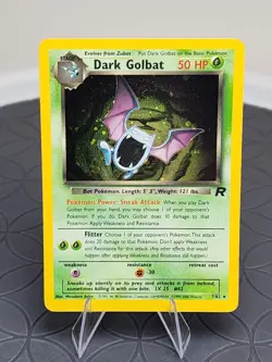 Dark Golbat Pokemon Card Team Rocket Set Set 7/82 Rare Holo Near Mint Condition - Image 1