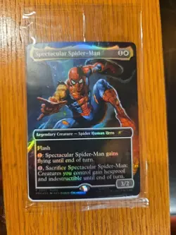 Magic The Gathering Marvel Legends Spectacular Spider-Man Card - Image 1