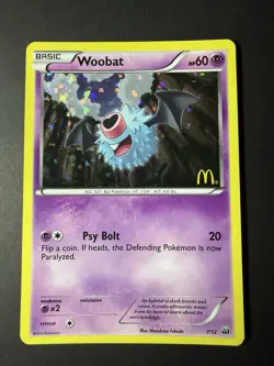 Pokemon TCG Woobat 2012 McDonald's Promo Card 7/12 - Image 1