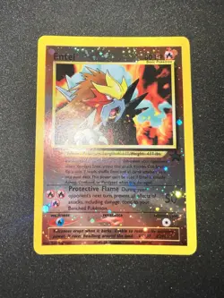 Pokemon Card - Entei #34 Black Star WOTC Movie Promo Reverse Holo DENT - Image 1