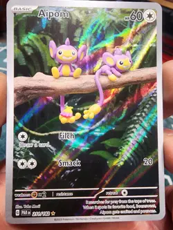 Pokemon TCG Aipom Paradox Rift 211/182 Holo Illustration Rare Card NM Condition - Image 1