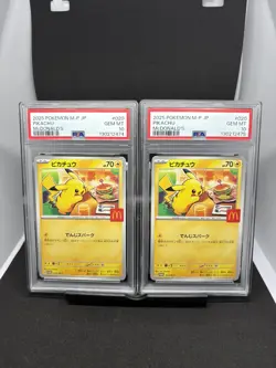 Pikachu P [M-P 020] Promo Card Pack "McDonald's Happy Meal 2025" PSA10 Set of 2 - Image 1
