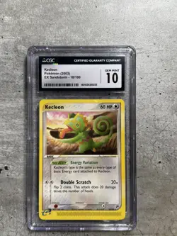 Pokemon Card Kecleon Rare CGC 10 Gem Mint, EX Sandstorm 18/100, 2003 (1) - Image 1