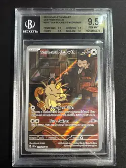 Pokemon 2025 Destined Rivals Team Rockets Meowth Card 203/182 BGS 9.5 Gem Mint - Image 1